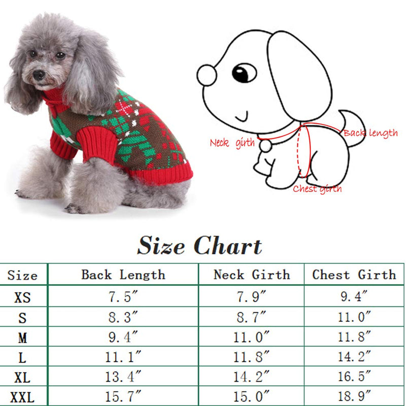 Cuteboom Dog Winter Sweater Pet Christmas Warm Coat Puppy Ugly Sweater Puppy Holiday Warm Coat for Small to Large Dogs M - PawsPlanet Australia