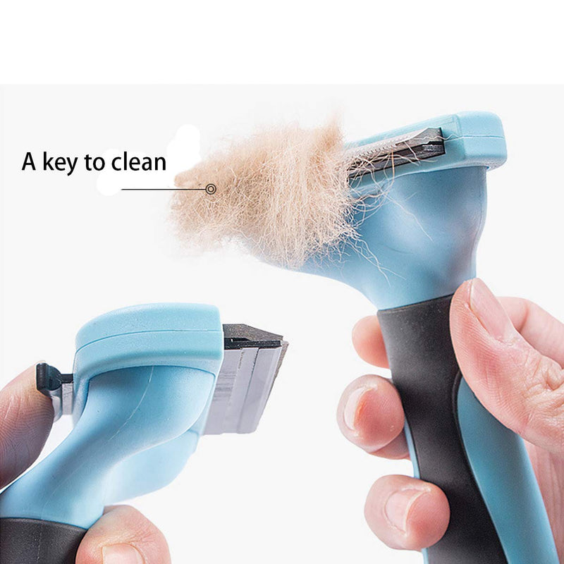 Krisphily Pet Dogs Cats Grooming Shedding Tools A Key to Clean Shaving a Comb Remove Cleaning Hair Brush Stainless Steel Safety Blade 2.6/4 inche Small (2.6") Pink - PawsPlanet Australia