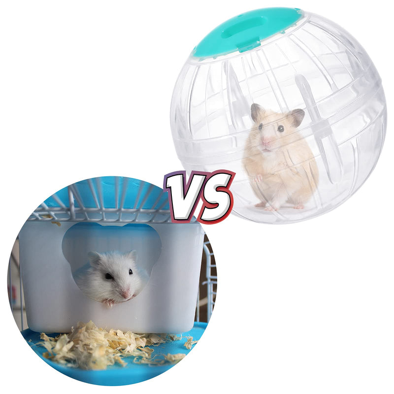 2 Pieces Hamster Exercise Ball, 5.7 Inch Hamster Running Ball Transparent Plastic Hamster Ball Wheel for Dwarf Hamsters Small Pets to Reduce Boredom and Increase Activity - PawsPlanet Australia