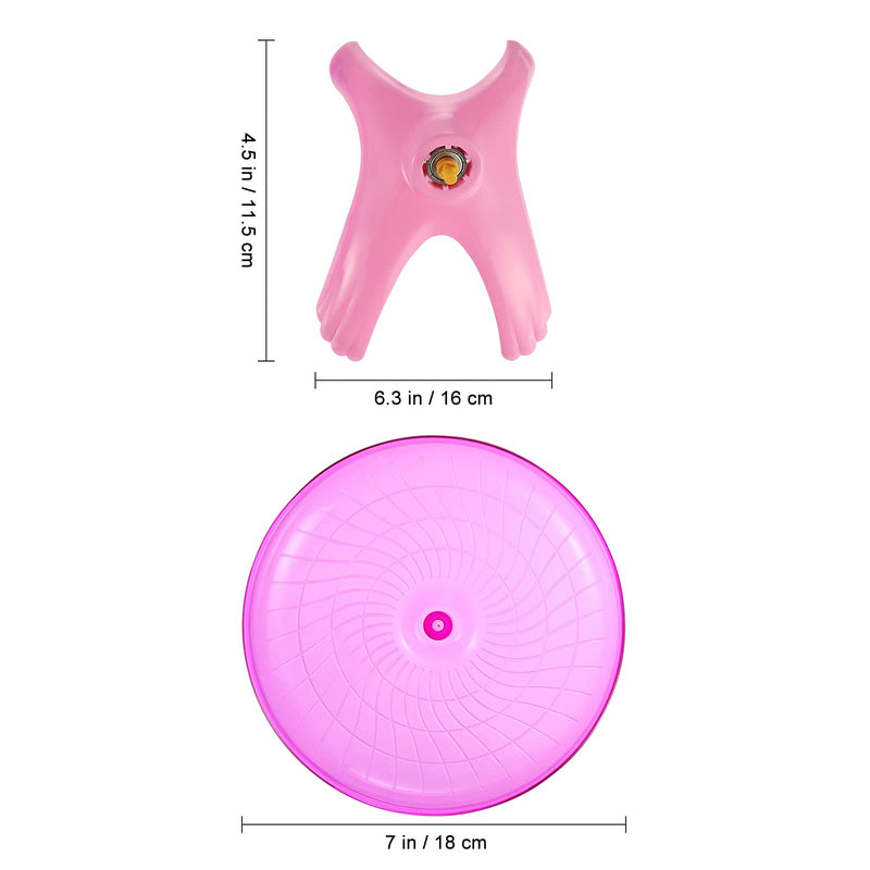 POPETPOP Flying Saucer Wheel Spinner Non Slip Run Disc for Hamsters Hedgehogs Small Pets Exercise Wheel (Pink) - PawsPlanet Australia