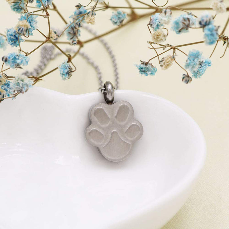 [Australia] - Dog Cat Paw Print Cremation Jewelry Pet Urn Necklace for Ashes Animal's Ashes Pendant Memorial Keepsake Jewelry 