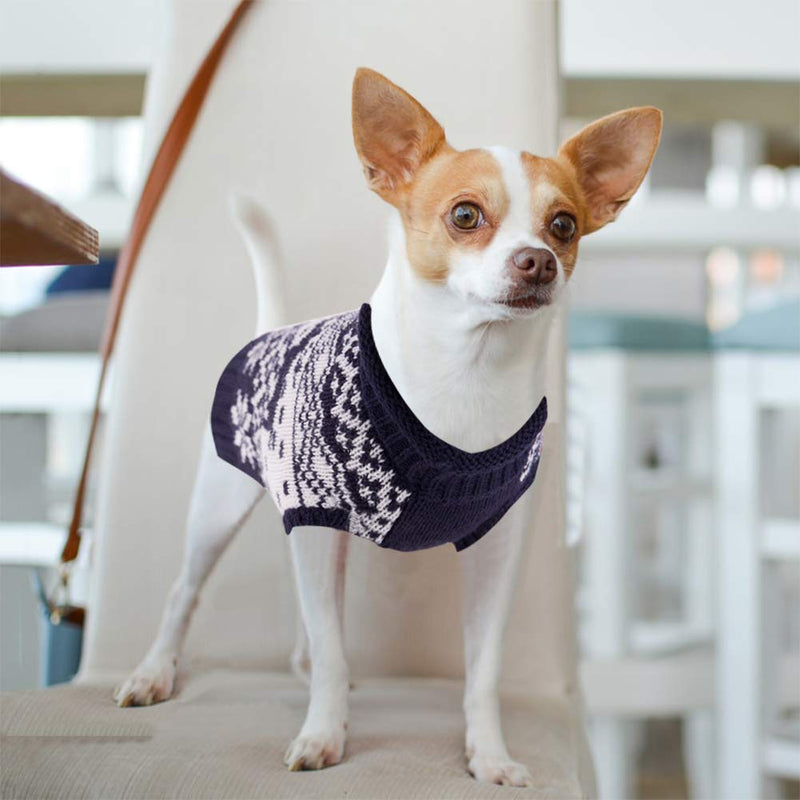 [Australia] - PETCEE Dog Sweater,Soft Fabric with Thick and Warming,Easily Put On and Off Blue Deer S 