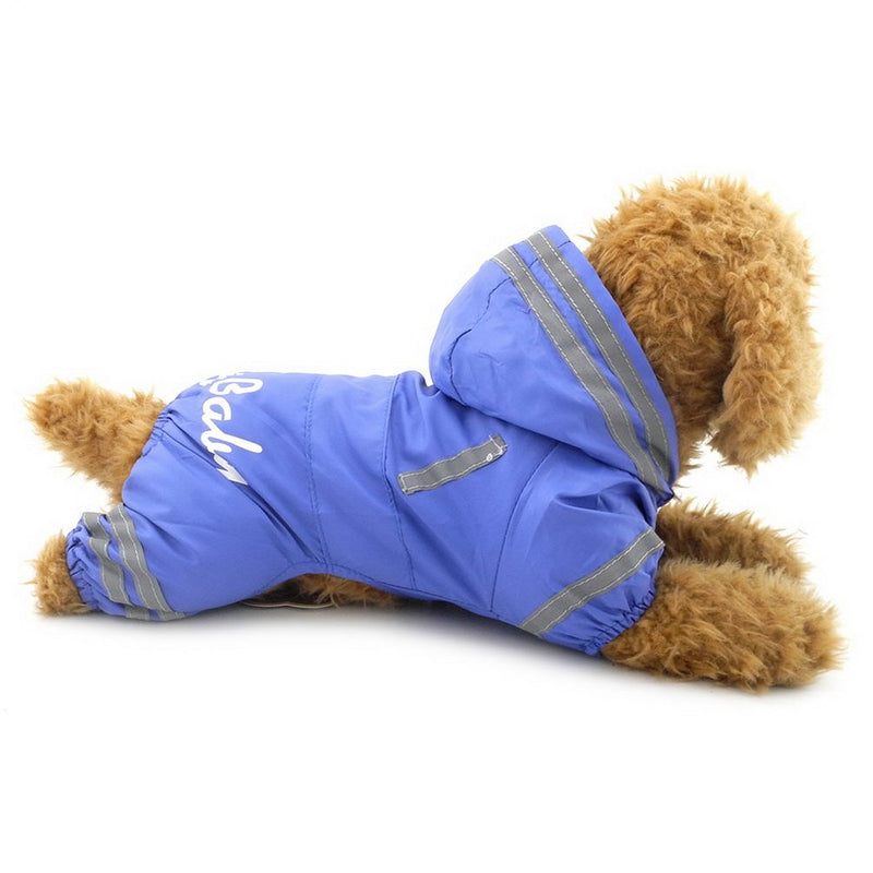 [Australia] - SMALLLEE_LUCKY_STORE YP0236-Blue-2XL Small Dog Waterproof Reflective Pet Raincoat, Blue, XX-Large Large 