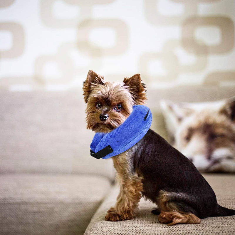 NCONCO Dog Cone Collar Soft, Inflatable Pet Collar Dog Cat Wound Healing Anti Bite Protection Blue-L - PawsPlanet Australia