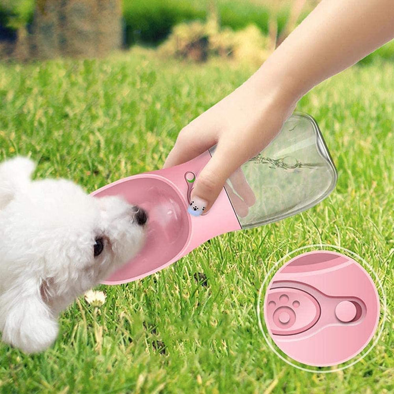 Amasawa Dog Water Bottle,350 ml Pet Drinking Bottle,Portable Pet Water Bottle,Dog Cat Drinking Bottle,For Outdoor, Hiking, Hiking, Travel (Pink) - PawsPlanet Australia