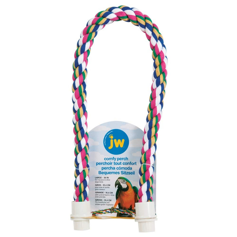JW Pet Comfy Perch For Birds Flexible Multi-color Rope Large - PawsPlanet Australia