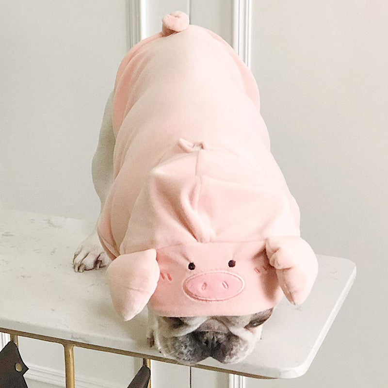 [Australia] - ZARYIEEO Dog Sweater, Cute Dog Pig Pattern Vest, Small Dog Cat Hoodie Jacket, Novel Design Dog Coat for Winter Autumn, French Bulldog Warm Apparel L 