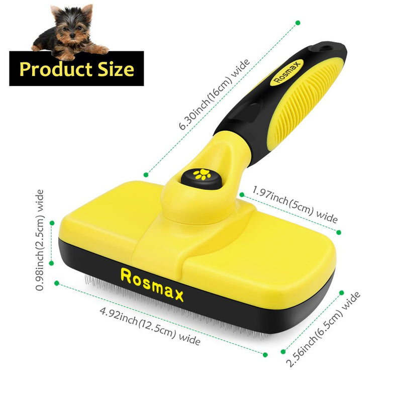 [Australia] - Wangou Self Cleaning Slicker Brush, Pet Grooming Brush for Dogs and Cats, Shedding Tools for Small Medium Large Dogs and Cats with Short or Long Hair- Easy to Clean BYellow1 