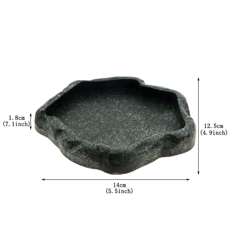 Uotyle Reptile Feeding Bowl, Crawler Pet Feeding Round bowl Food Water Non-toxic Resin Dish Suitable for Reptile Turtle Tortoise Scorpion Lizard Crabs Pets Supplies Cyan Small - PawsPlanet Australia