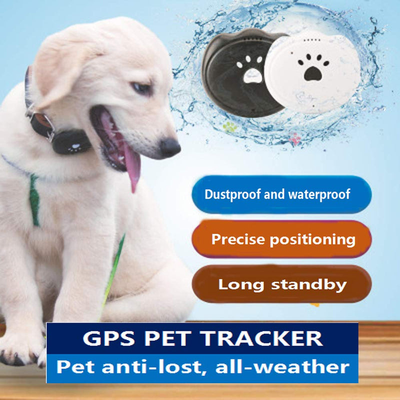 Jason Zeng GPS Pet Tracker & Activity Monitor Intelligent 5-Level Positioning System, No Subscription Fee IP67 Depth Waterproof Pets & Rare Animal Searcher Locator Trajectory Tracking Alarm white - PawsPlanet Australia