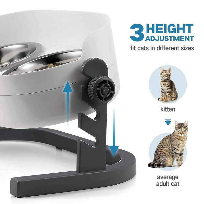 ALL FOR PAWS 3 In 1 Elevated Double Dinner, (44x26x19CM), Raised Pet Bowls for Cats and Dogs Adjustable Elevated Feeder Bowls, Good for Pets'Digestion and Joints(S) S - PawsPlanet Australia