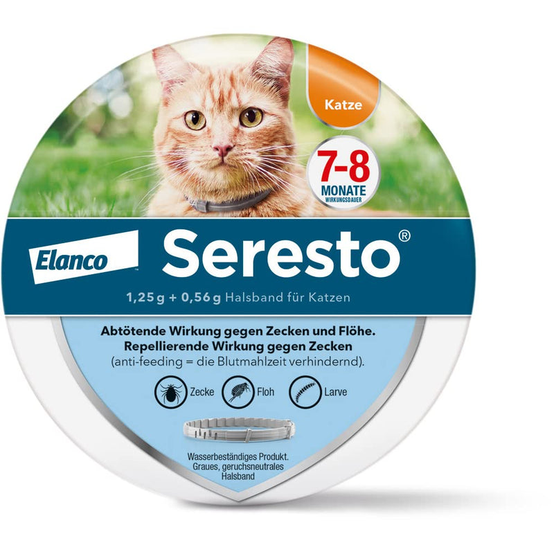 Elanco Seresto® tick collar for cats: 7 to 8 months effective protection against ticks and fleas, length 36 cm, 1.25 g + 0.56 g - PawsPlanet Australia