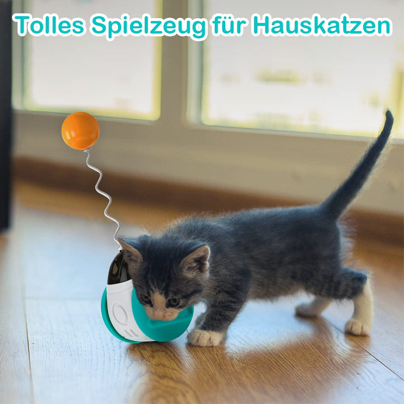 SHTALHST Cat Toy, Self-Employment, with Catnip & Birds Chirping, Funny Cat Ball, Tumbler Toy, Interactive Cat Toy, Helps Cats Increase Their Vitality Blue Lake - PawsPlanet Australia