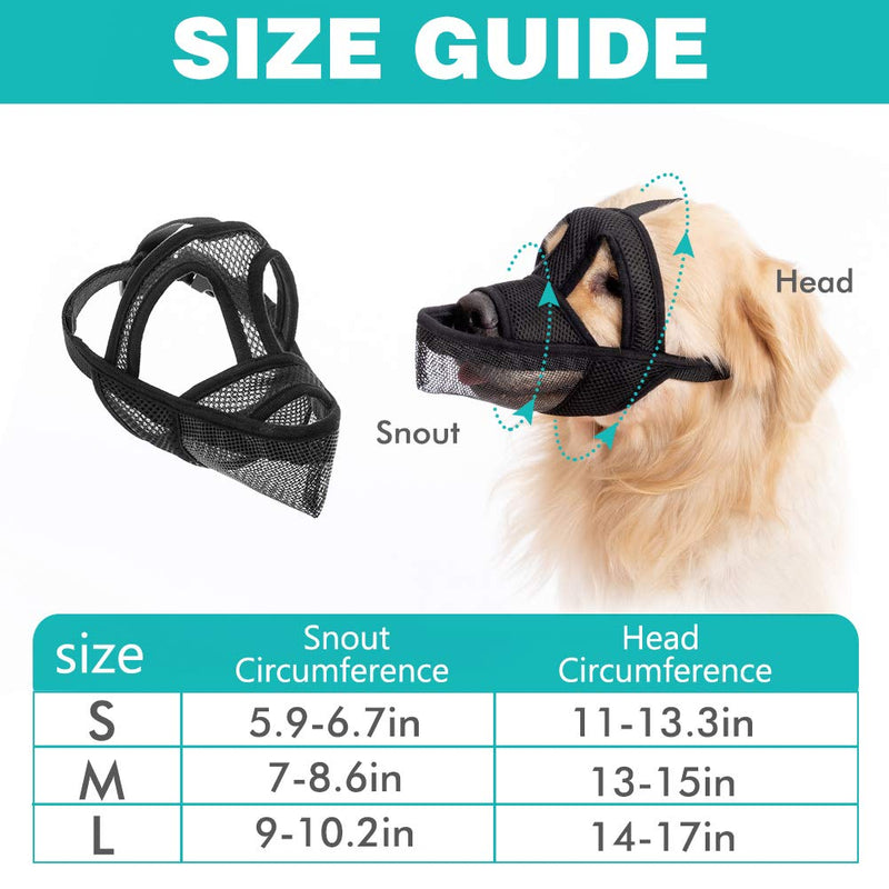 [Australia] - Harmontex Drinkable Dog Muzzle for Small Medium Large Dogs - Soft Adjustable Secure Pet Mouth Cover Safe Muzzle, Avoid Biting, Barking, Chewing, Eating Garbage 