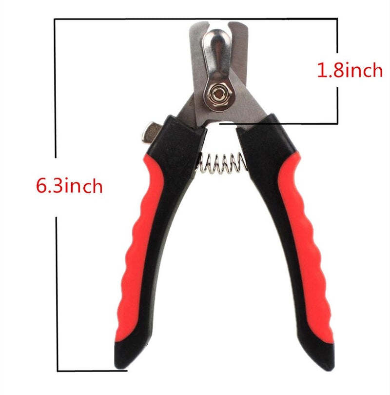 PIPITAO Professional Pet Nail Clippers Dog Claw Trimmers with Free Nail File,Protective Guard,Safety Lock and Non-Slip Handles,Suitable for Dogs,Cats and Small Animals Grooming(X-Large,Red) X-Large Red - PawsPlanet Australia