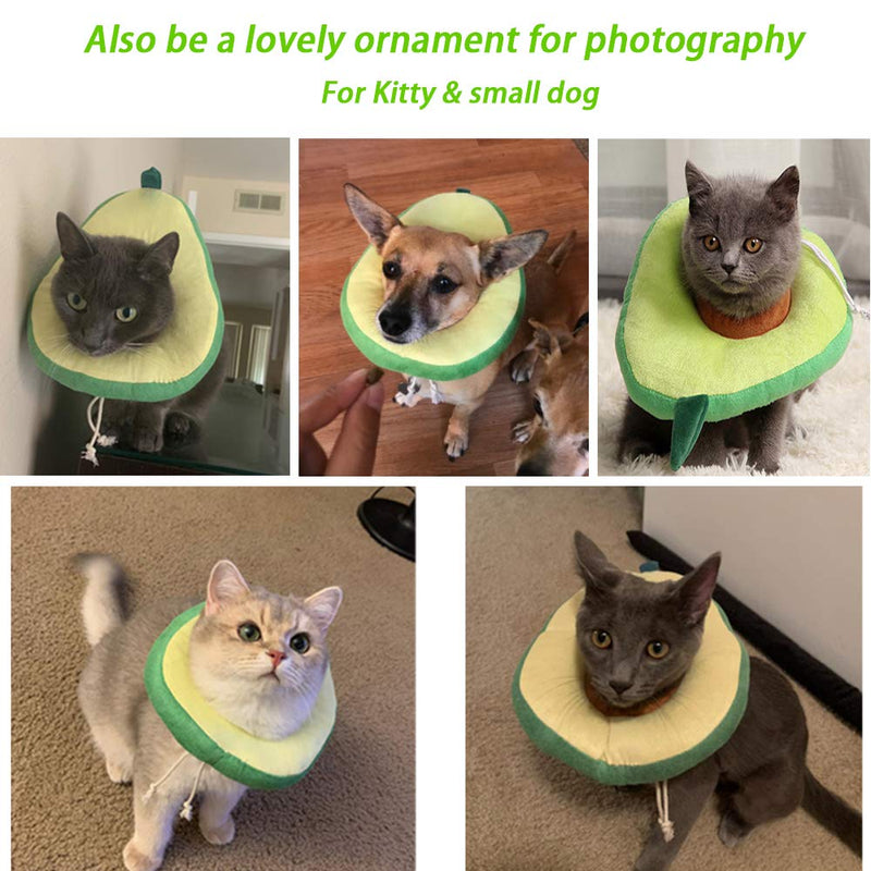 Yufiova Adjustable Cat Recovery Collar -Cute Avocado Neck Cone for Cat’s Head Wound Healing Protective Cone After Surgery Elizabethan Collars for Pets,Soft Edge E-Collar for Kitten and Cats… - PawsPlanet Australia