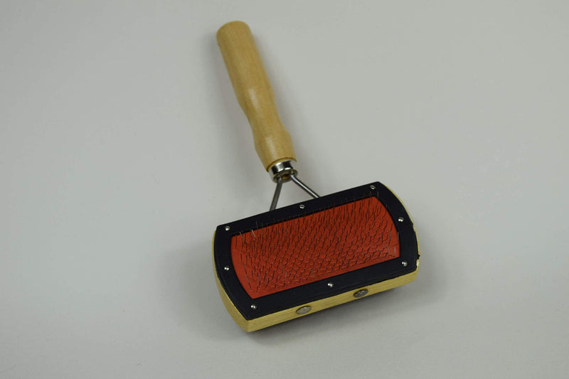 Lambskin brush for lambskin and sheepskin, robust universal grooming brush made of wood, also as a fur brush for pets, dogs and cats, double slicker brush - PawsPlanet Australia