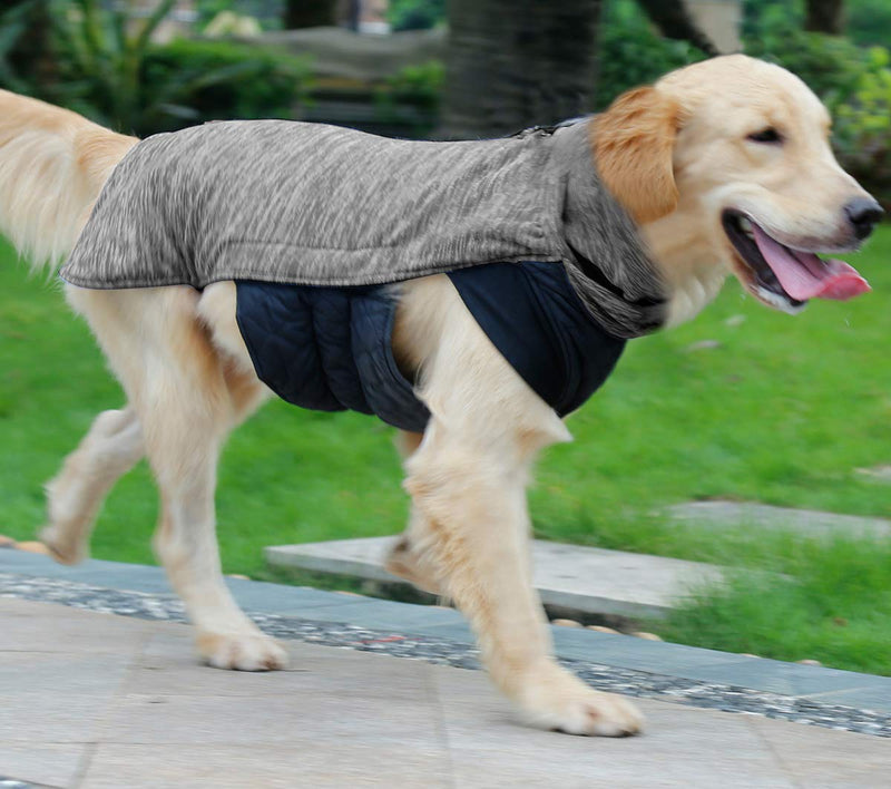 Komate Dog Winter Warm Coat Pet Windproof Jackets for Cold Autumn and Winter Reversible Puppy Clothes for Small Medium Large dogs with 7 sizes from XS to 3XL (M (Chest 50-58cm), Gray) M (Chest 50-58cm) - PawsPlanet Australia