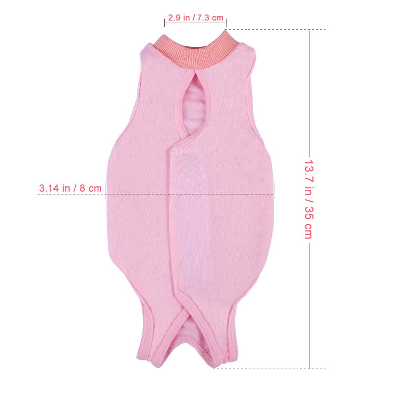 [Australia] - Professional Breathable Cat Recovery Suit for After Surgery Wear, Anti-Lick Kitten Medical Surgical Suit, Weaning Suit for Cats - Size M (Pink) 