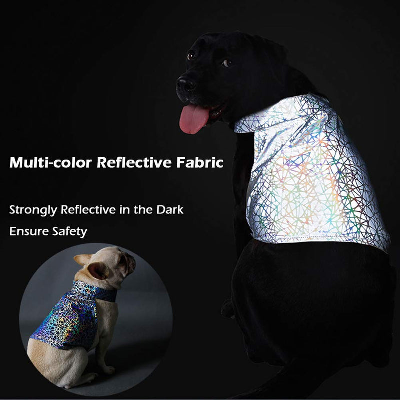 [Australia] - PUMYPOREITY Reflective Dog Vest for Small to Large Pet Dogs Cats, Triangle Jacket, Personalized Neon Color, Sparkly at Night/Light, Adjustable, High Visibility, Nest Grid, Tech Trend Dog Apparel M (Chest:20-24") 