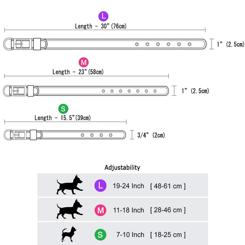 [Australia] - metric usa Comfort Fit Pet Padded Dog Collar ● Red ● Blue ● Purple ● Black with Buckle Adjustable 4 Sizes ● So Comfortable Your Dog Will not Feel The Dog Collar on! Large 