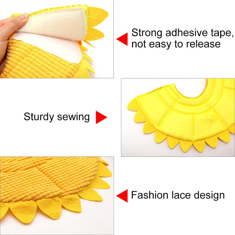 SLSON Cat Recovery Collar Soft Pet Cone Collar Protective Cotton Cone Adjustable Fasteners Collar for Cat and Puppy, Yellow S - PawsPlanet Australia