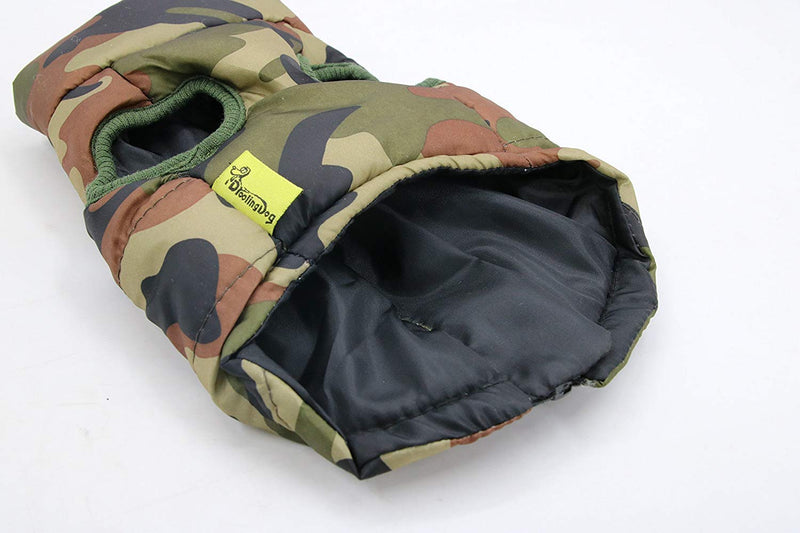 [Australia] - DroolingDog Dog Camo Jacket Winter Coat for Small Dogs Small (3.3-5.5lb) Army Green 