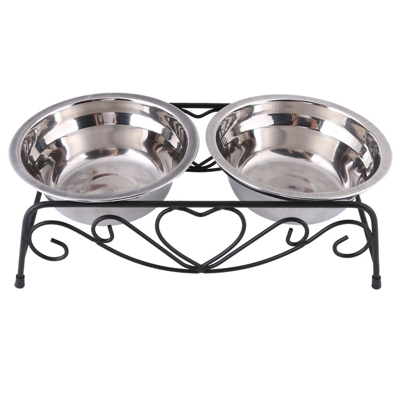 Raised Dog Bowl Dishes Shelf Stand Two Piece, Removable ReusableStainless Steel Double Dog Cat Food Water Bowls with No Spill, Removable Reusable Feeder Lifted for Small or Middle-sized Dog - PawsPlanet Australia