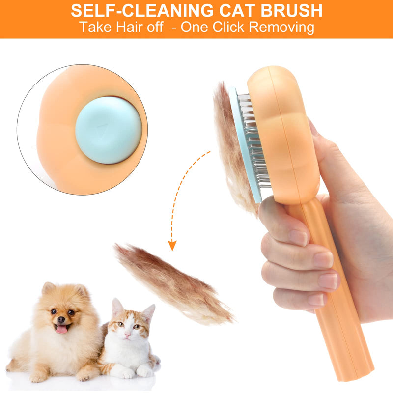Pet hair cleaning brush, dog brush, cat brush, pet brush for short hair, long hair, cat comb with handle, brush for pet grooming for removing undercoat, loose fur and dirt (A) A - PawsPlanet Australia