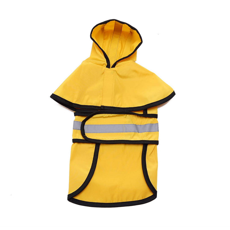 SMALLLEE_LUCKY_STORE Waterproof Dog Raincoat with Hood Pet Rain Jacket with Harness Leash Hole Reflective Band Lightweight Adjustable Slicker Poncho Rainwear for Small Medium Large Dogs,Yellow XL Yellow - PawsPlanet Australia