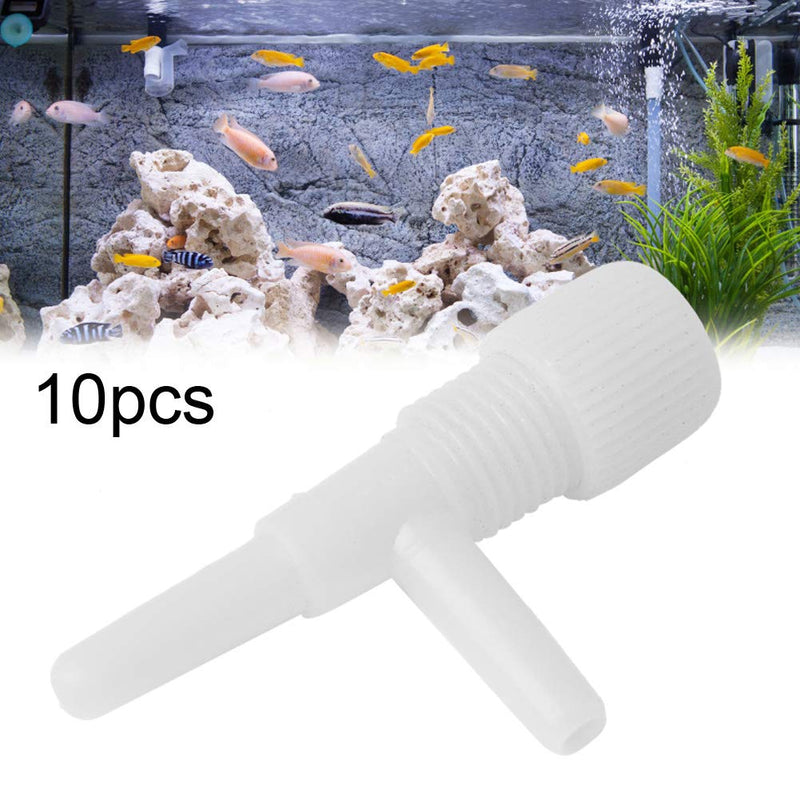 [Australia] - 10Pcs Plastic Aquarium Airflow Control Valve Fish Tank 3 Way Air Flow Pump Control Regulator Valves Air Pump Accessories White 