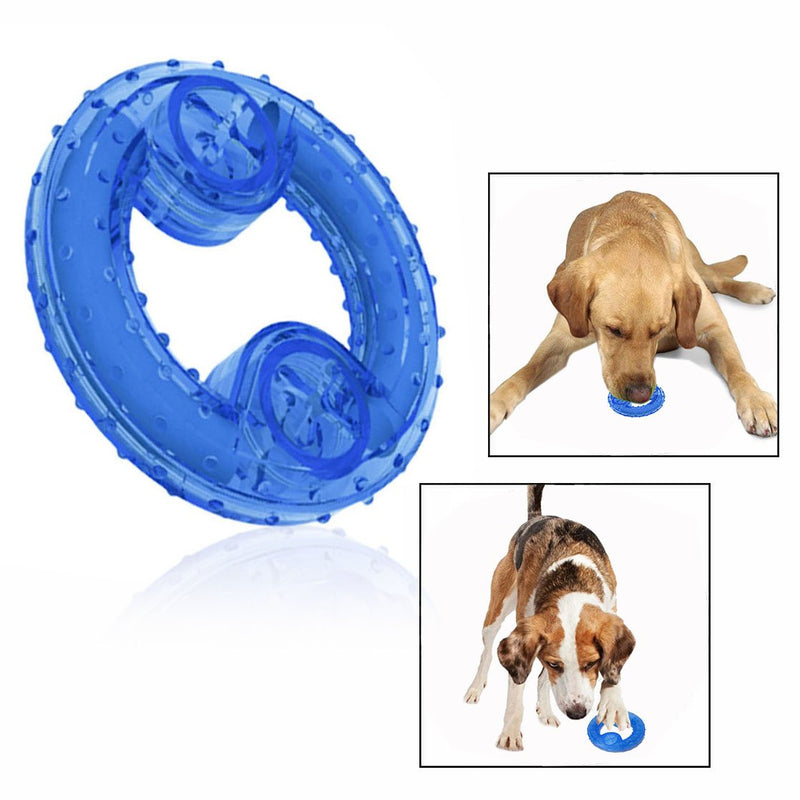 Cisixin Pet Dog Chew Toy Arctic Freeze Fetch Food Cooling Ring Teether For Puppy Cat Pet (Blue) - PawsPlanet Australia