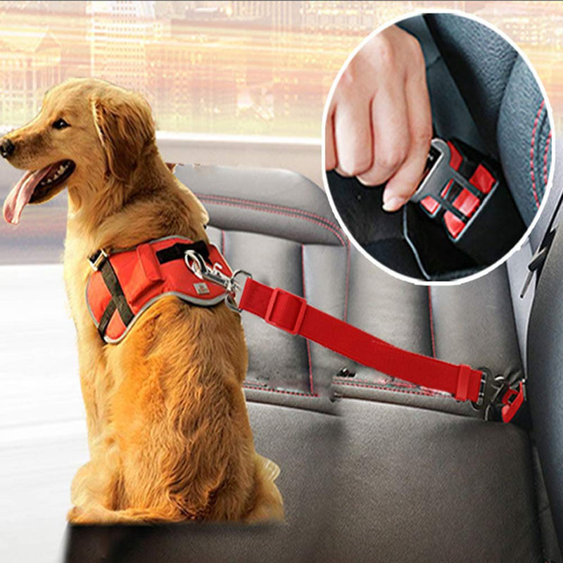 6 Pack Dog Seat Belts for Car Adjustable Elastic Bungee Dog Car Harness Dog Car Vehicle Seatbelt Pet Safety Leash Leads for Dogs Cats Nylon Senior Fabric Material - PawsPlanet Australia
