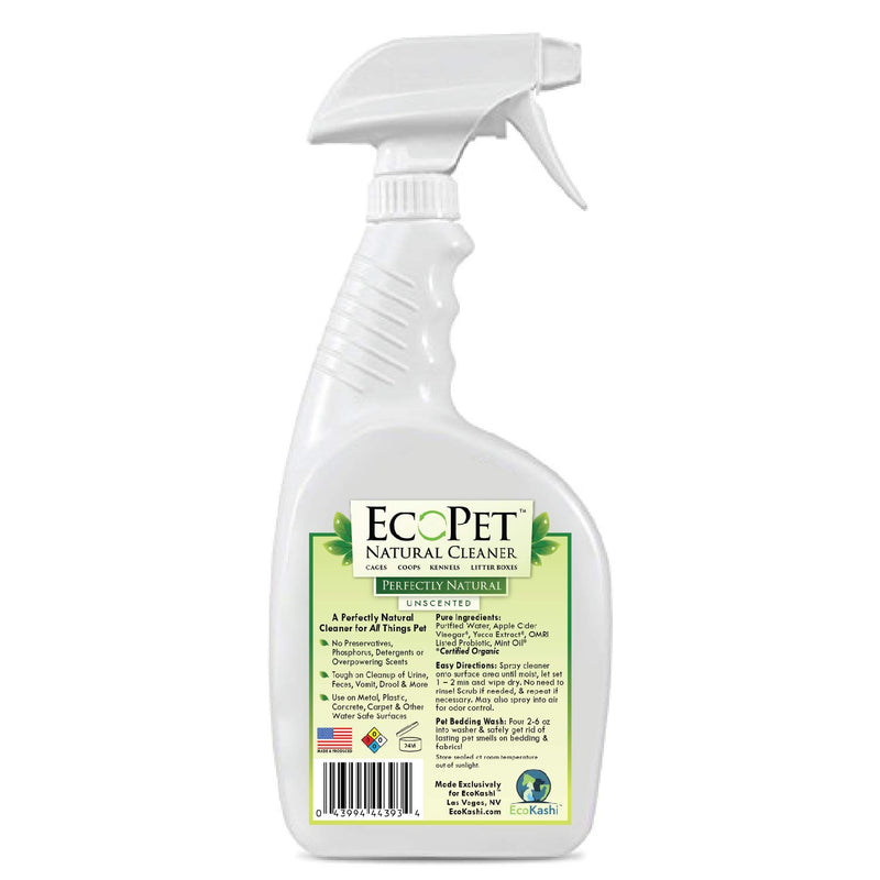 [Australia] - EcoPet Natural Cleaner and Dog Urine Odor Eliminator - Probiotic Powered Multi Surface Pet Odor and Stain Remover - Non-Toxic Dog Carpet Cleaner and Pet Stain Eraser, Unscented, Trigger Spray, 16oz 