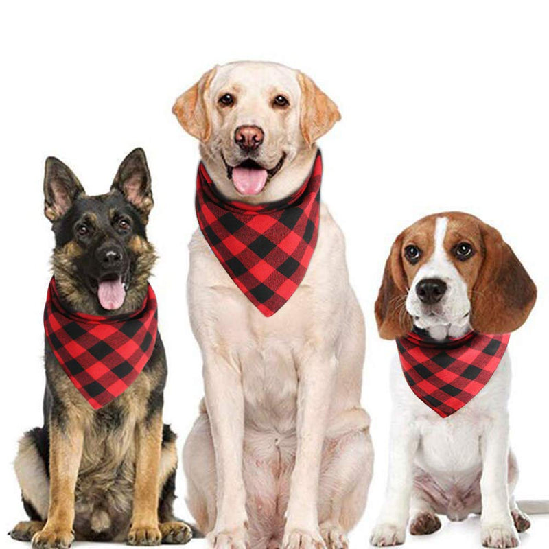 [Australia] - SCPET Plaid Dog Bandana 1 Pack Double Layer Thickening Cotton Bandanas Washable Handkerchiefs Scarfs Triangle Bibs Accessories for Small Medium Large Dogs Puppies Pets 