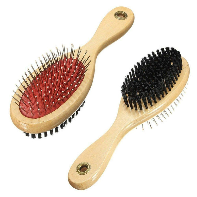 Pet Hair Double Sided Wooden Pet Brush For Dogs Cats Puppy Animals Pet Brush - PawsPlanet Australia