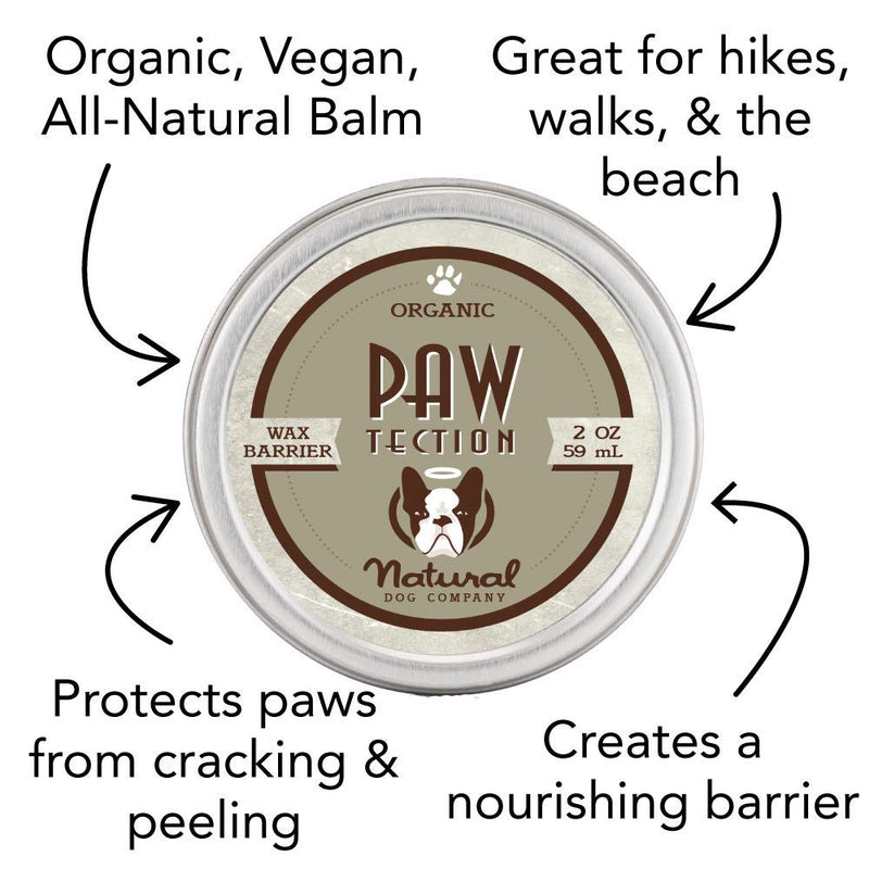 Natural Dog Company - PawTection - Protect Dog’s Paw Pads, Perfect for Hot Asphalt, Salt, Snow - Organic, Vegan 2 OZ - PawsPlanet Australia