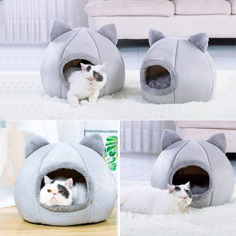 SolutionPets Cat & Dog Cave Bed, Semi-Enclosed Cat Cave Bed, Machine Washable Easy Cleaning, Deep Sleep & Stress Relief - PawsPlanet Australia