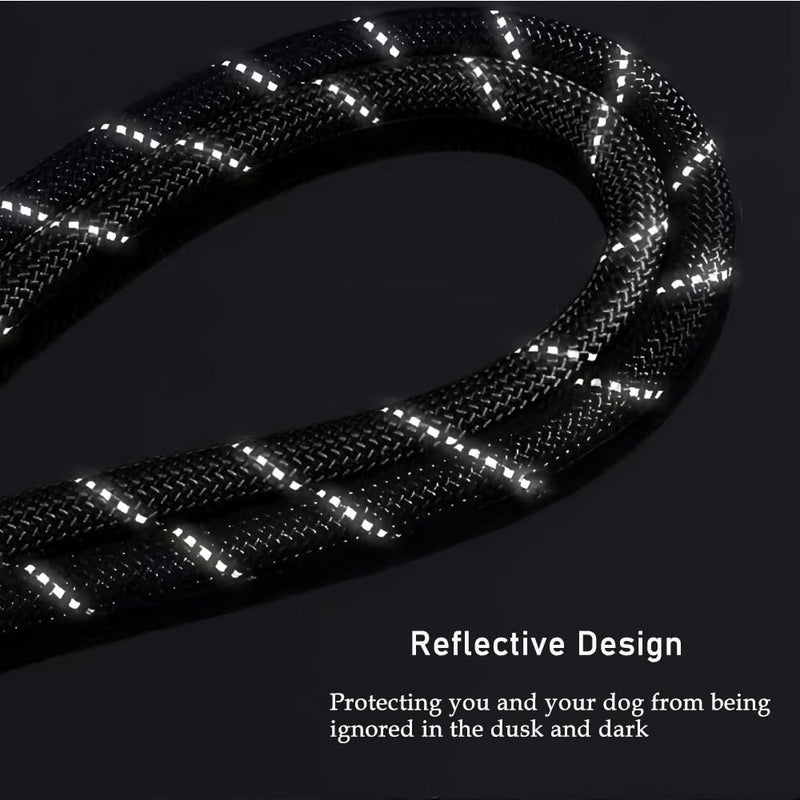 Hands Free Dog Leash for 2 Dogs Crossbody Double Leash for Running Walking Training Nylon Reflective Heavy Duty Dog Leash Belt for Large Medium Small Dogs Black 2 - PawsPlanet Australia