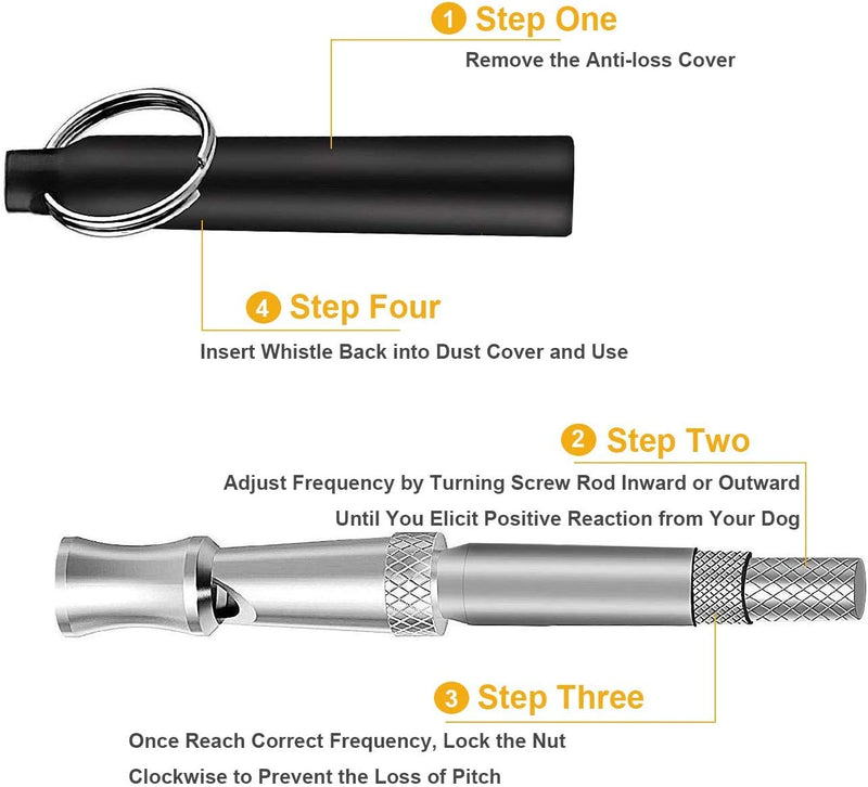 [Australia] - QiBeir Dog Whistle to Stop Barking, Professional and Effective Barking Control Training Device, Adjustable Ultrasonic Frequency Behavior Training Tool 2 Pack with 2 Free Trainer Aid Lanyards 