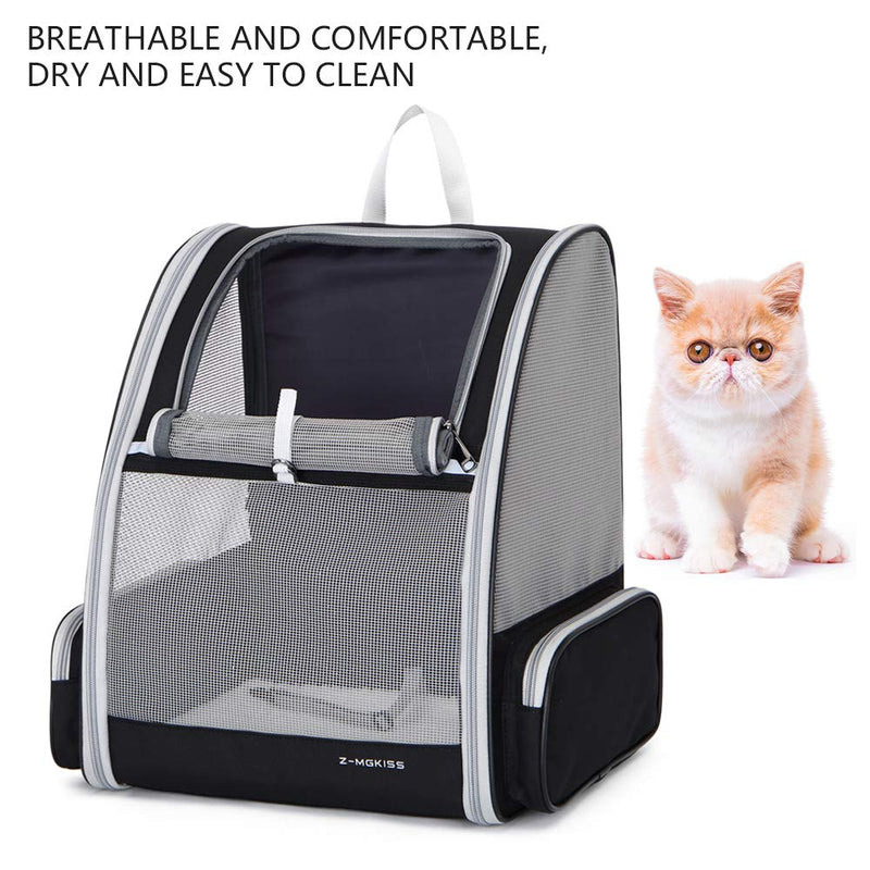Z-MGKISS Cat Backpack Carrier,Comfortable Pet Backpack for Cat,Dog Backpack Carrier for Small Dogs for Travel Hiking Black - PawsPlanet Australia