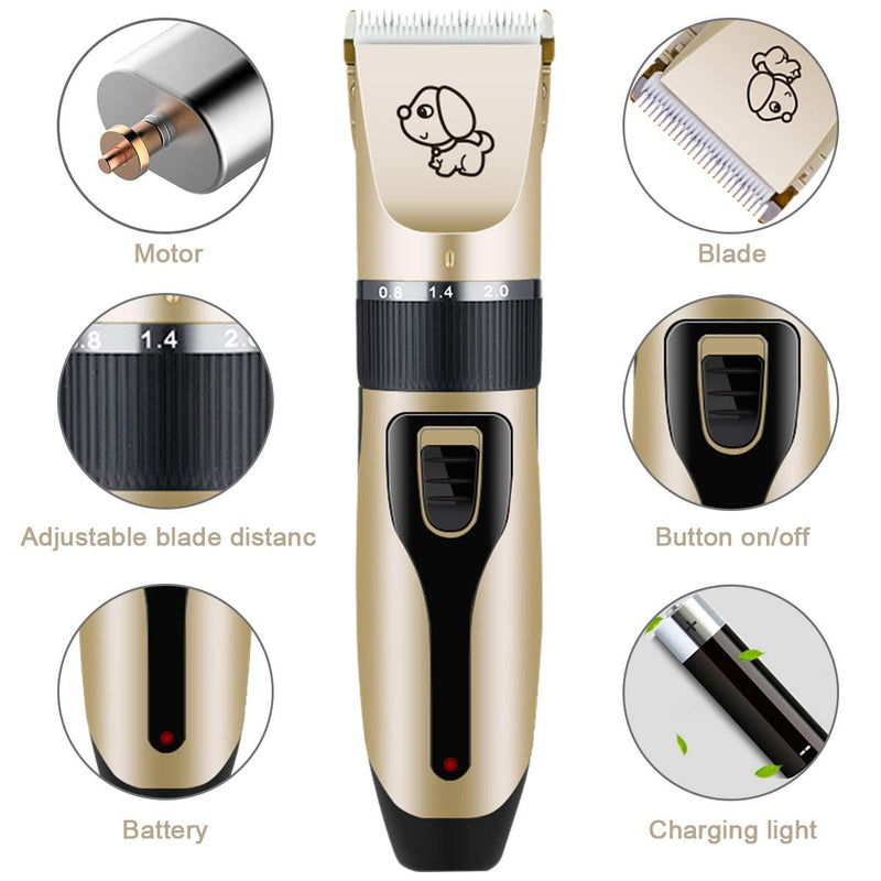 [Australia] - Kartice Dog Clippers, Rechargeable Low Noise Cordless Electric Dog Clippers, Dog Grooming Trimmer Pet Hair Clippers Kit with Comb Nail Kits Scissors for Dogs Cats 
