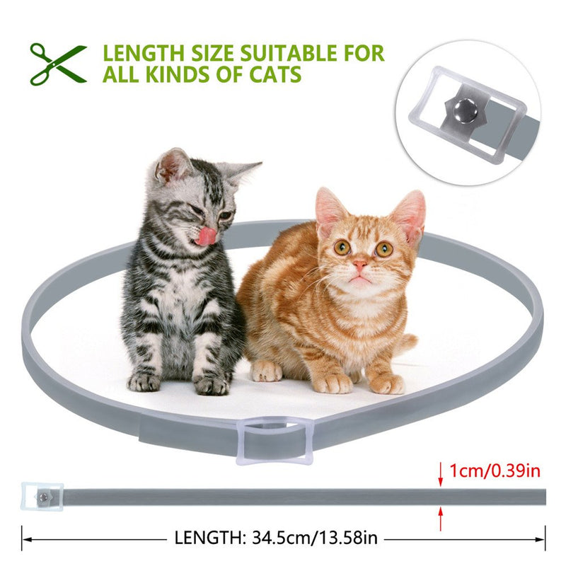 Flea Tick Collar for Cats,Flea and Tick Collar for Cats,25 Inch Adjustable Safe Waterproof Cat Flea for Small,Medium,Large,Puppy Universal-Natural Anti Flea Collar Treatment,8 months Protection,Gray Cat Collar - PawsPlanet Australia