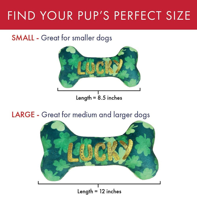 Lulubelles Power Plush | Lucky Charm Bone | St. Patrick's Day Dog Toy with Squeaker | Funny Dog Gift | Fun, Durable, and Safe | Huxley & Kent Squeaky Dog Toys Small - PawsPlanet Australia