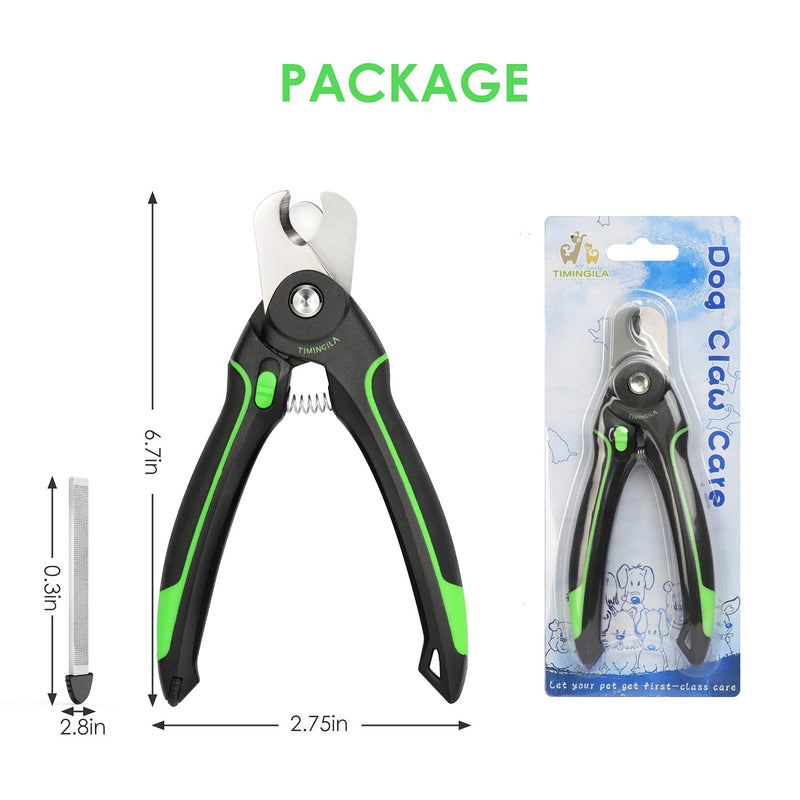 TIMINGILA Dog Nail Clippers,Dog & Cat Pets Nail Clippers and Trimmer with Built-in Safety Guard to Avoid Over-Cutting Nails & Free Nail File,for Safe, Professional at Home Grooming green - PawsPlanet Australia