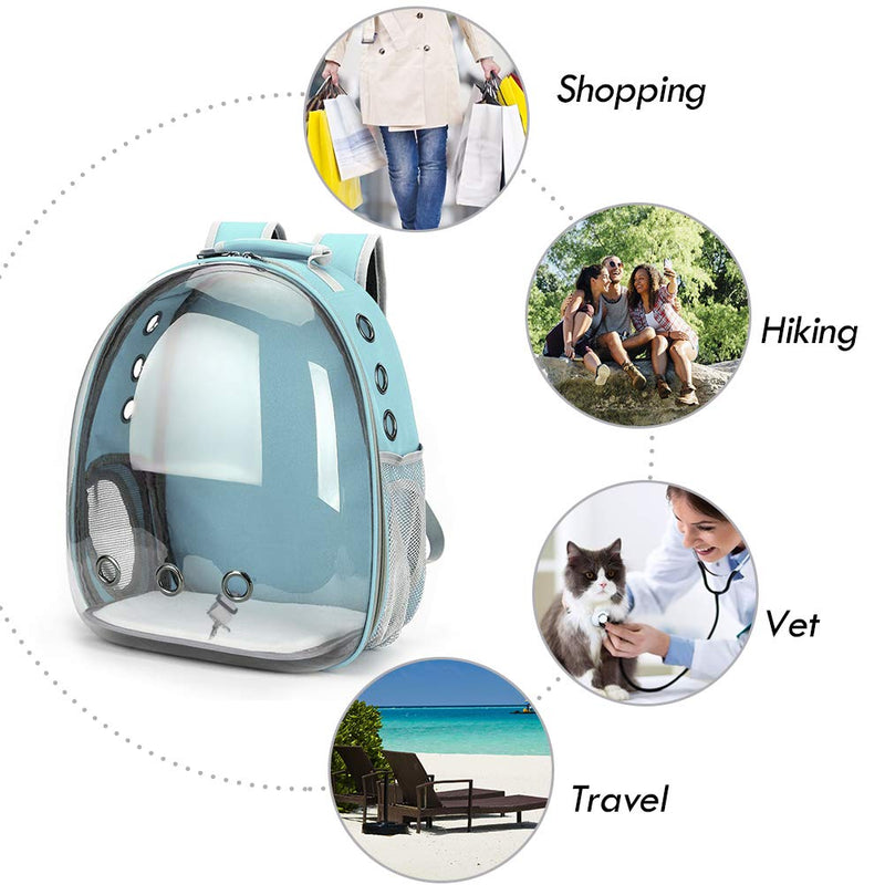 Cat Backpack,Large Pet Carrier Backpack Bubble,Dog Backpack Carrier for Small Dogs,Portable Carry Bag for Cat & Rabbit,Airline Approved Waterproof Pet Carrier Bag for Hiking Outdoor Use (Blue) Blue - PawsPlanet Australia