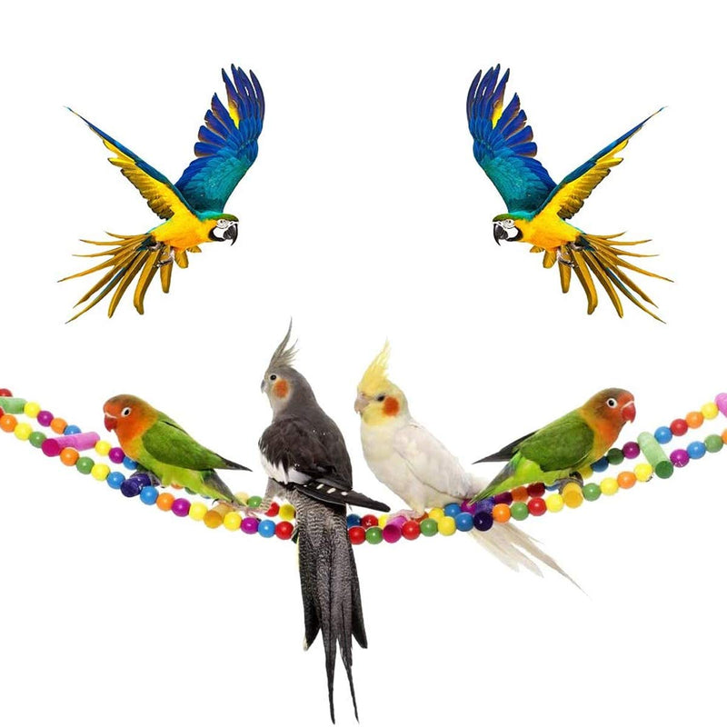DBAILY Parrot Ladder, 3pcs Bird Swing Toys with Hook Set Colorful Wooden Bridge Chewing Toys Hanging Bell Pet Bird Cage for African Grey Parakeets Cockatiels Cokatoo Lovebirds (Random Color) - PawsPlanet Australia