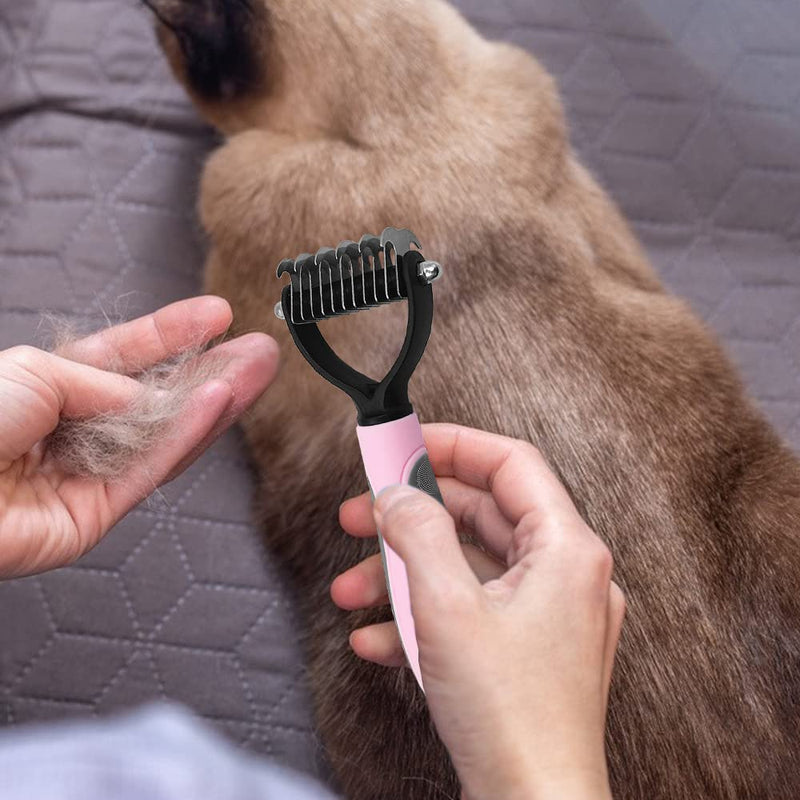 maxin 1 x 2 Sided Pet Undercoat Rake and 1 x Comb for Dogs, Cats, Rabbits, Long Haired Pets and Knots and Detangling Comb for Pet Grooming - PawsPlanet Australia