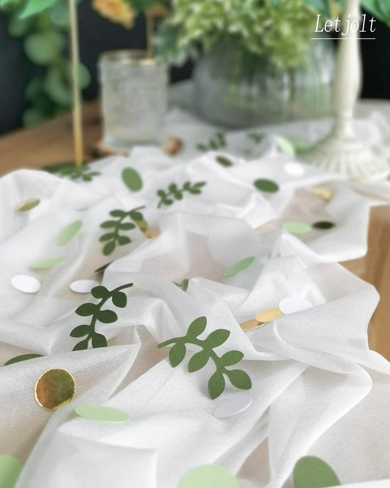Greenery Gold Eucalyptus Confetti Baby Shower Green Gold Christmas Scatter Table Decoration Nature-Theme Party Bridal Shower Party Wedding Classroom Nursery Decor Supplies 210 Pcs Lihght Green - PawsPlanet Australia