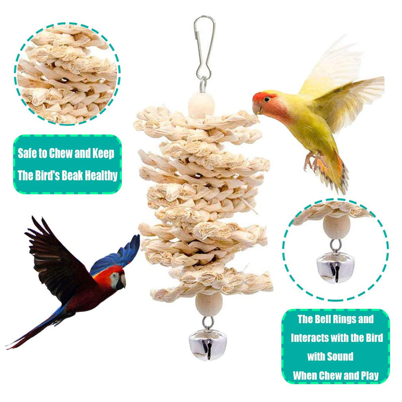 JasCherry 8 Pcs Small Bird Parrot Swing Chewing Grinding Toys Set - Bird Bell Toys for Cage Hanging - Ideal Wood Toys for Small Parakeets, Cockatiel, Budgie, Finches and Love Birds #1 8 Pcs Bird Toys #1 - PawsPlanet Australia